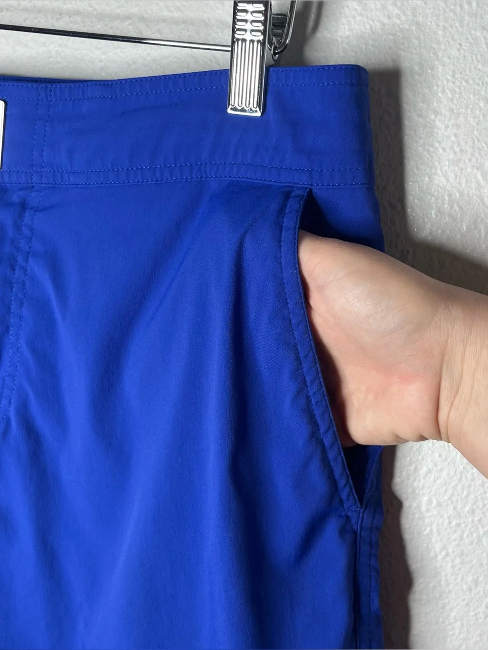 Vilebrequin Solid Blue Flat Belt Swim Shorts Trunks Short Inseam Size Medium